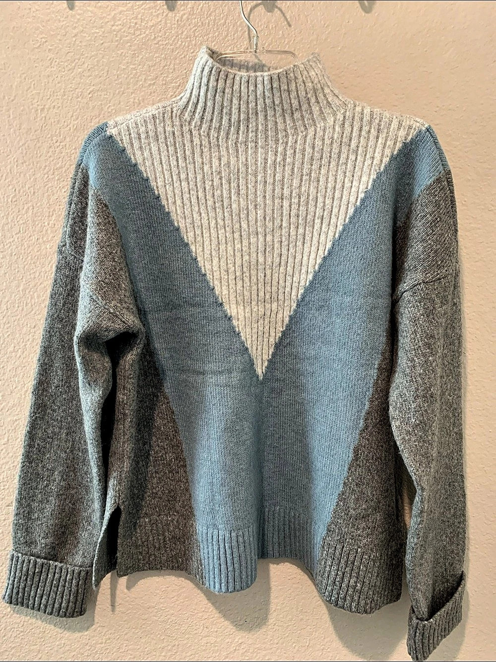 Lou & Grey Colorblock Mock Neck Sweater Color Block Turtleneck Sweater Size
